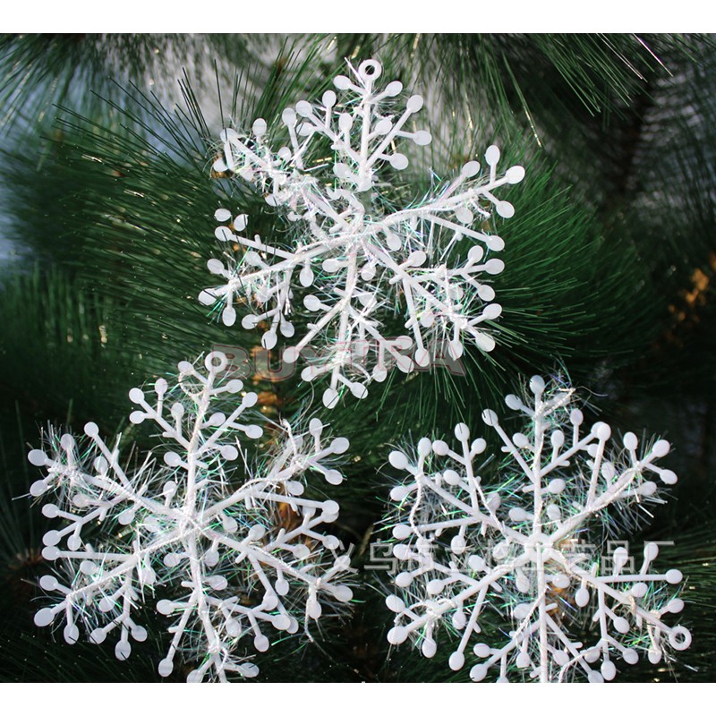 [springeven]15pcs White Snowflake Ornaments Christmas Tree Decorations Home Festival Décor