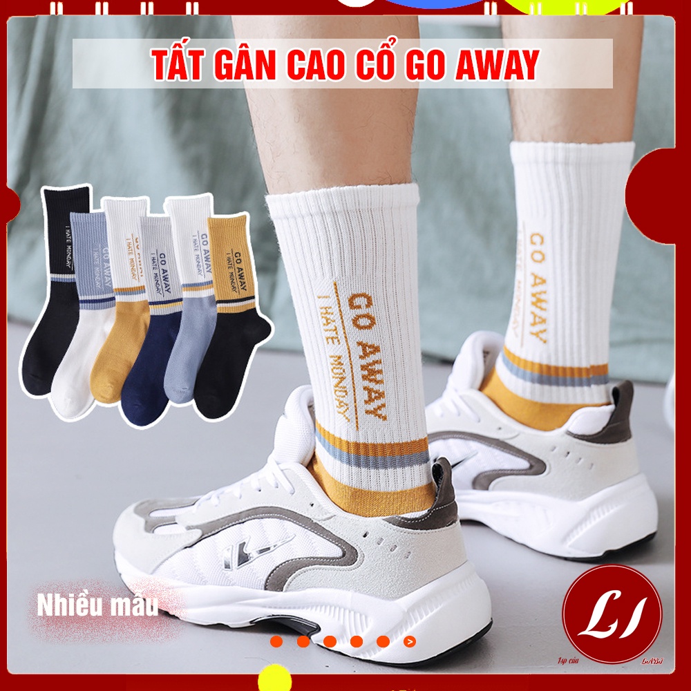 Set 5 đôi Tất gân cao cổ GO AWAY phong cách Vintage người lớn