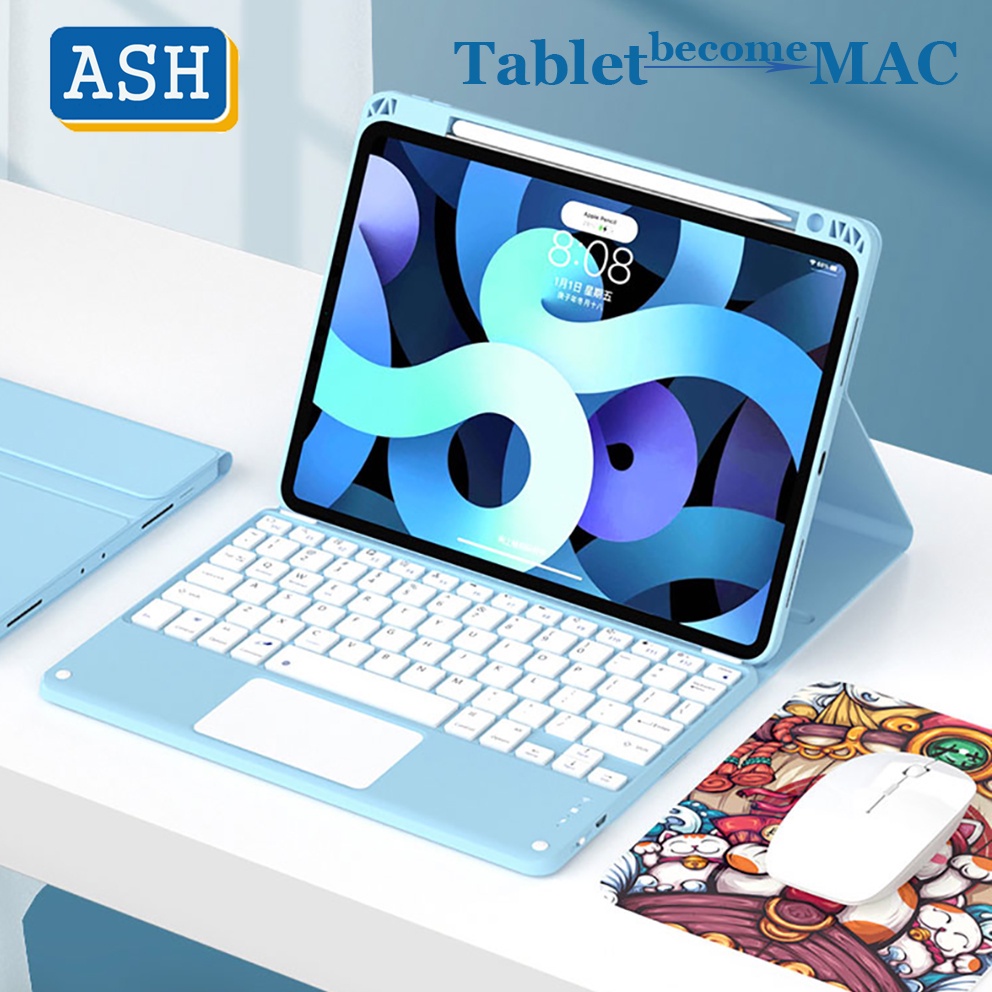 Bao Da Máy Tính Bảng Tích Hợp Bàn Phím Bluetooth Không Dây Có Ngăn Đựng Bút Cảm Ứng Cho iPad Air 5 10.9 Air 4 Pro 11 2021 2020 2018