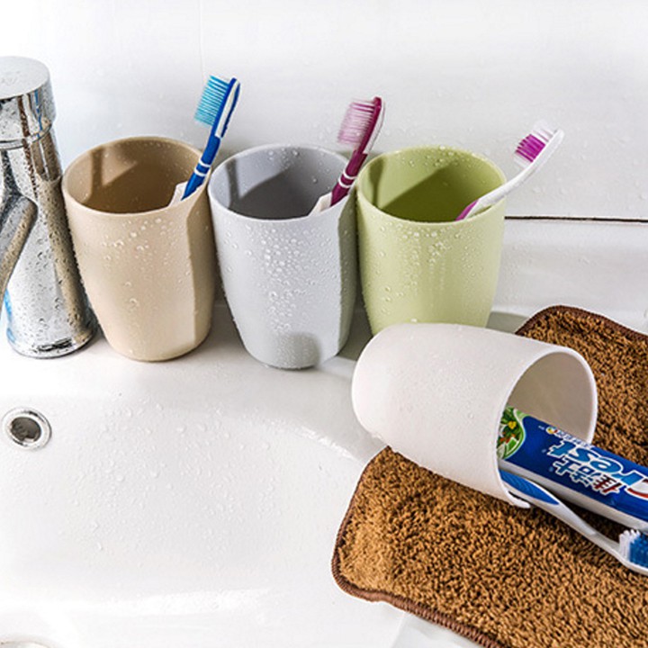 Cốc nhựa đánh răng uống nước đựng bàn chải miệng tròn nhám chống trơn trượt Đồ dùng nhà tắm