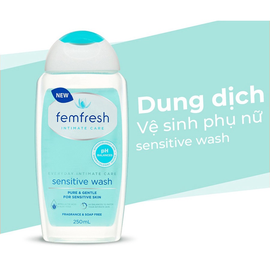 [Hàng chuẩn Úc] Dung dịch vệ sinh phụ nữ Femfresh daily intimate wash - deodorising wash - sensitive wash 250ml của Úc