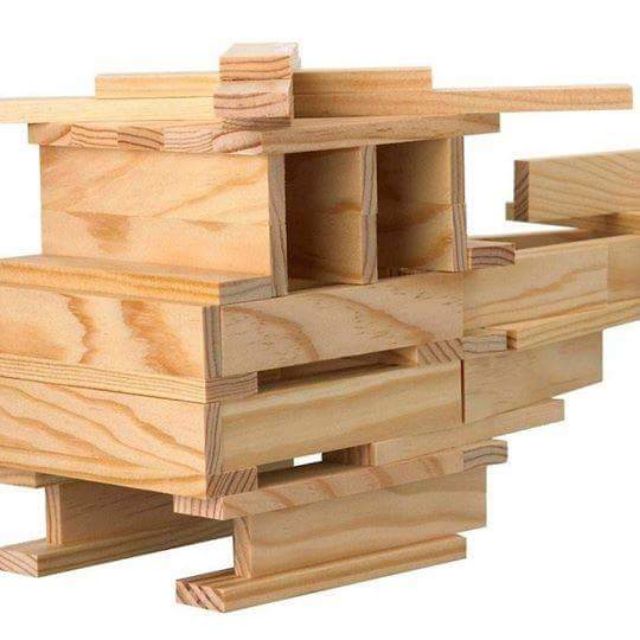 《 》Đồ chơi xếp hình trí tuệ 100 thanh gỗ mộc