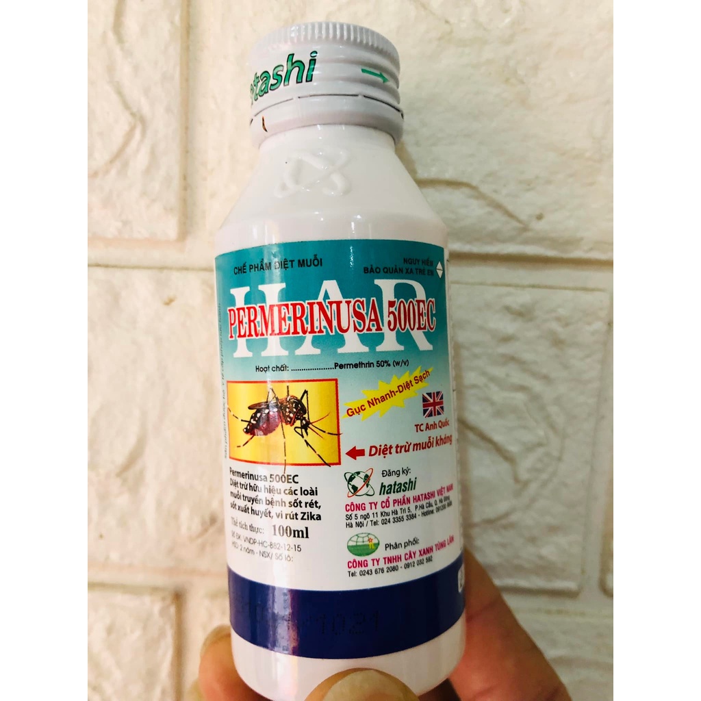 Thuốc Phun diệt muỗi, dán, kiến PERMERINUSA 500EC của Y tế- loại 100ml,diệt trừ muỗi truyền bệnh sốt xuất huyết