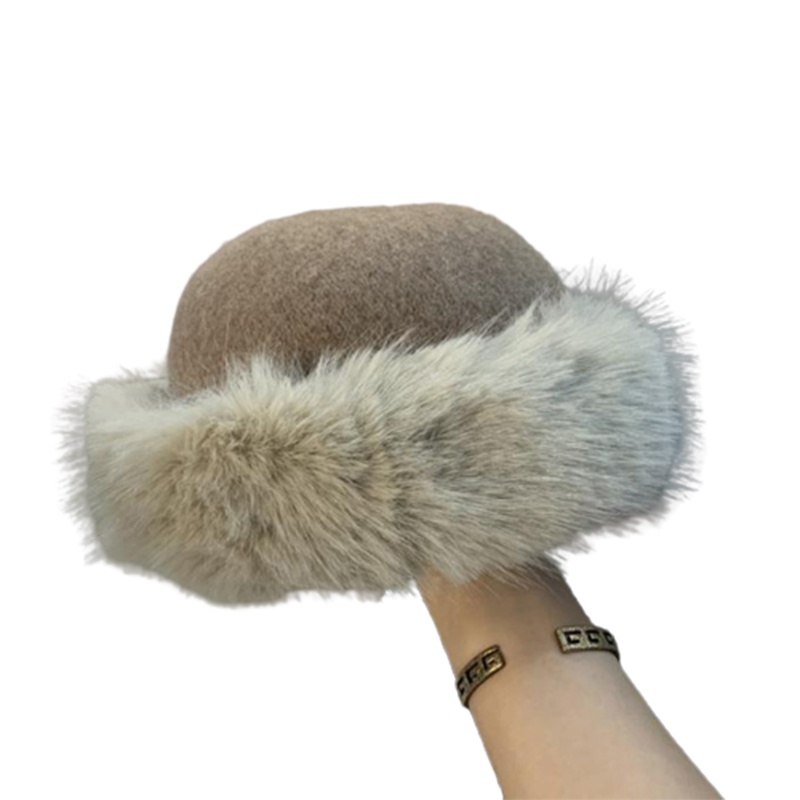 Mũ bucket vải len phong cách Nga thời trang