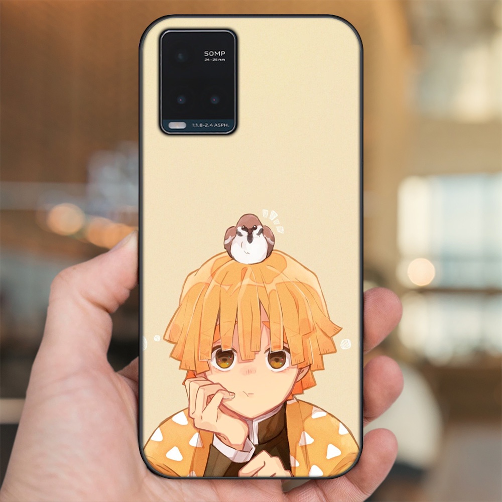 Ốp lưng Vivo Y21s, Y33s viền đen in hình Zenitsu Kimetsu no Yaiba