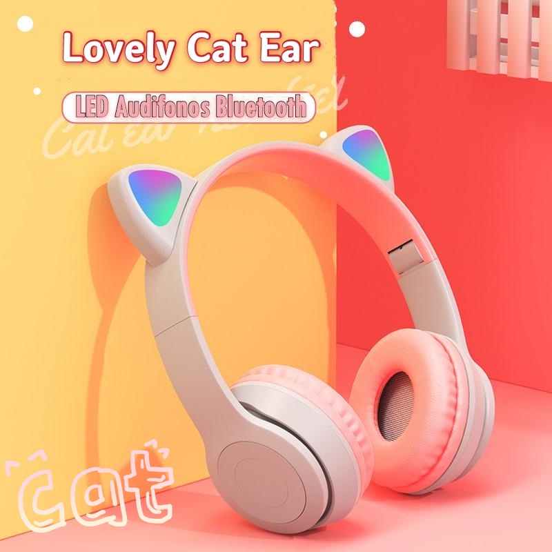 Tai Nghe Bluetooth P47 Tai Mèo P47M Tai Mèo Dễ Thương headphone Có Mic, thẻ nhớ, Âm Bass Mạnh