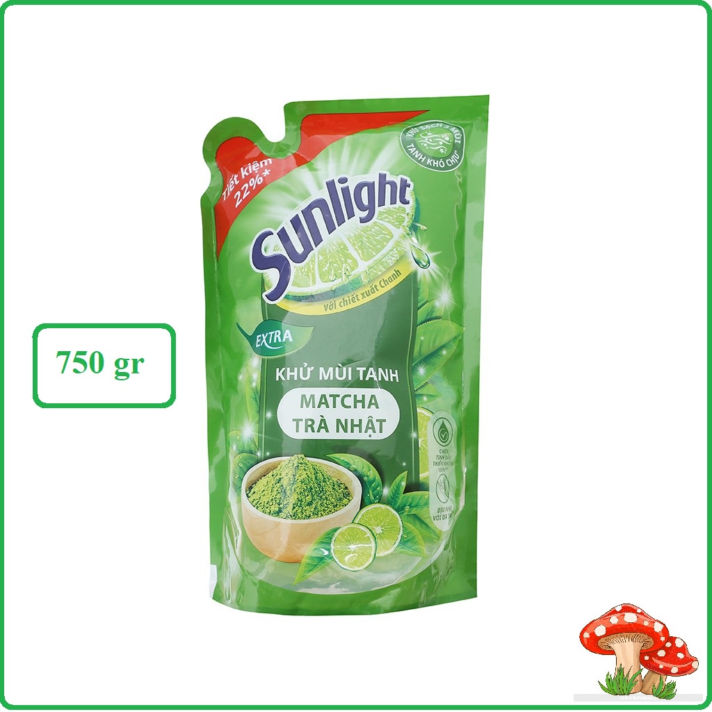 Nước rửa chén túi Sunlight 750g/ Hương Chanh/ Lô Hội/ Matcha Trà Nhật - Cửa Hàng Bé Nấm