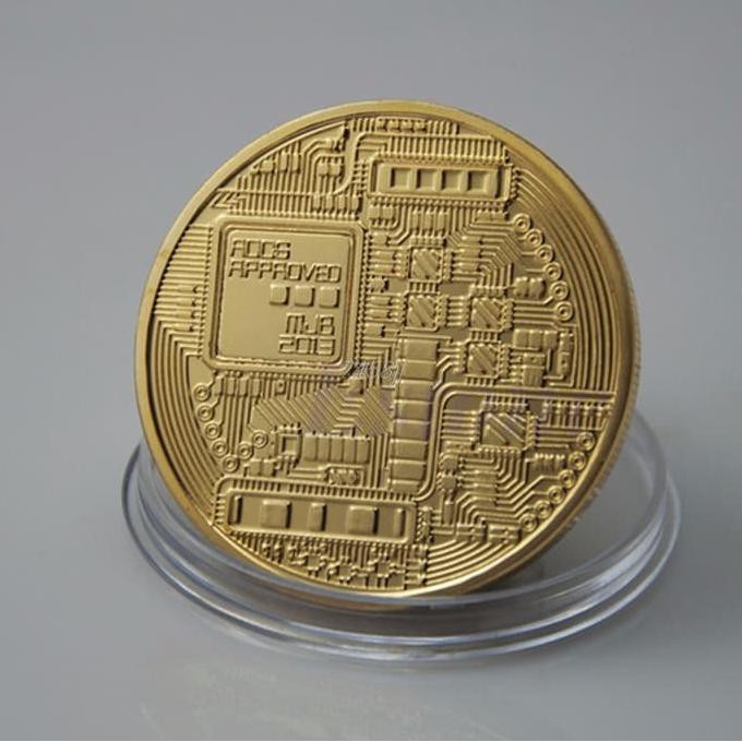 Gold Plated Bitcoin Miniature - Golden