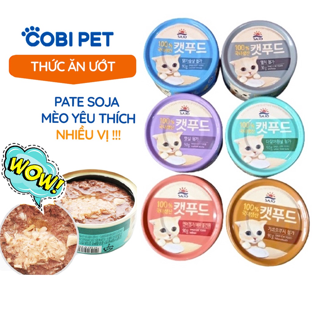 Pate Dinh Dưỡng Cho Mèo SAJO Nhiều Vị 90g