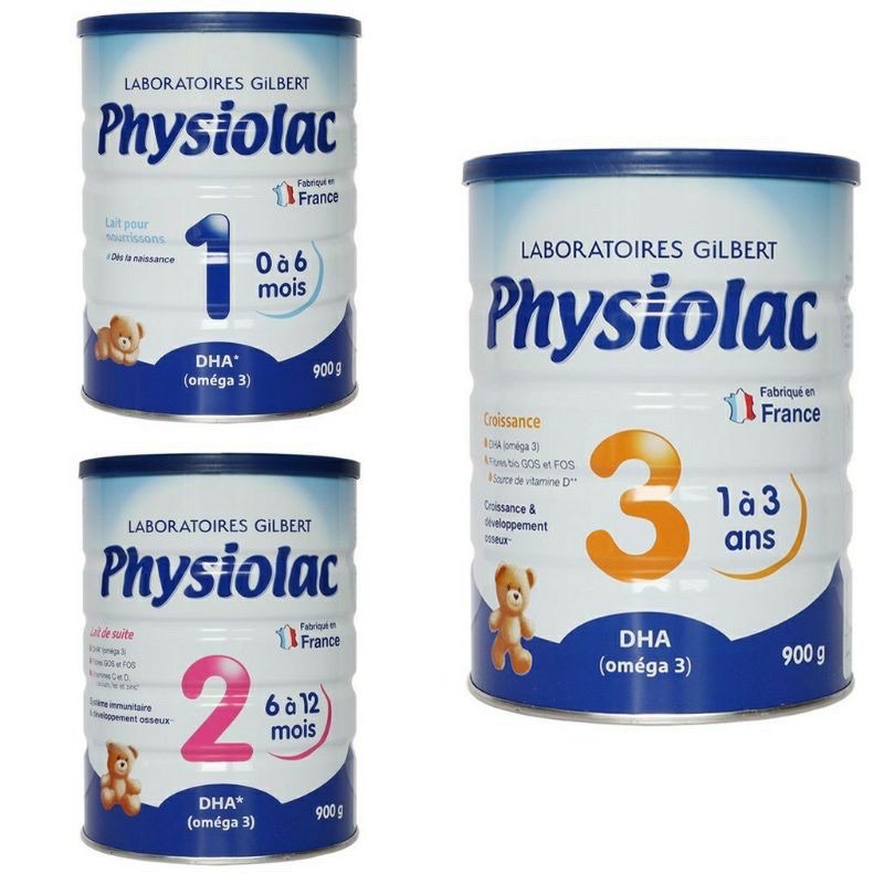 Sữa Bột Physiolac Nhập khẩu PHÁP số 1, 2, 3  - Lon 800g - Phát triển toàn diện