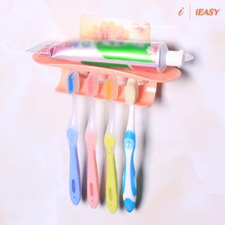 IE❤Toothpaste Toothbrush Holder Wall Mount Bathroom Suction Hanging Storage Shelf