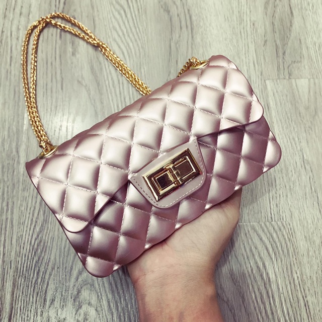 Túi xách nữ khoá xoay silicon size mini | BigBuy360 - bigbuy360.vn