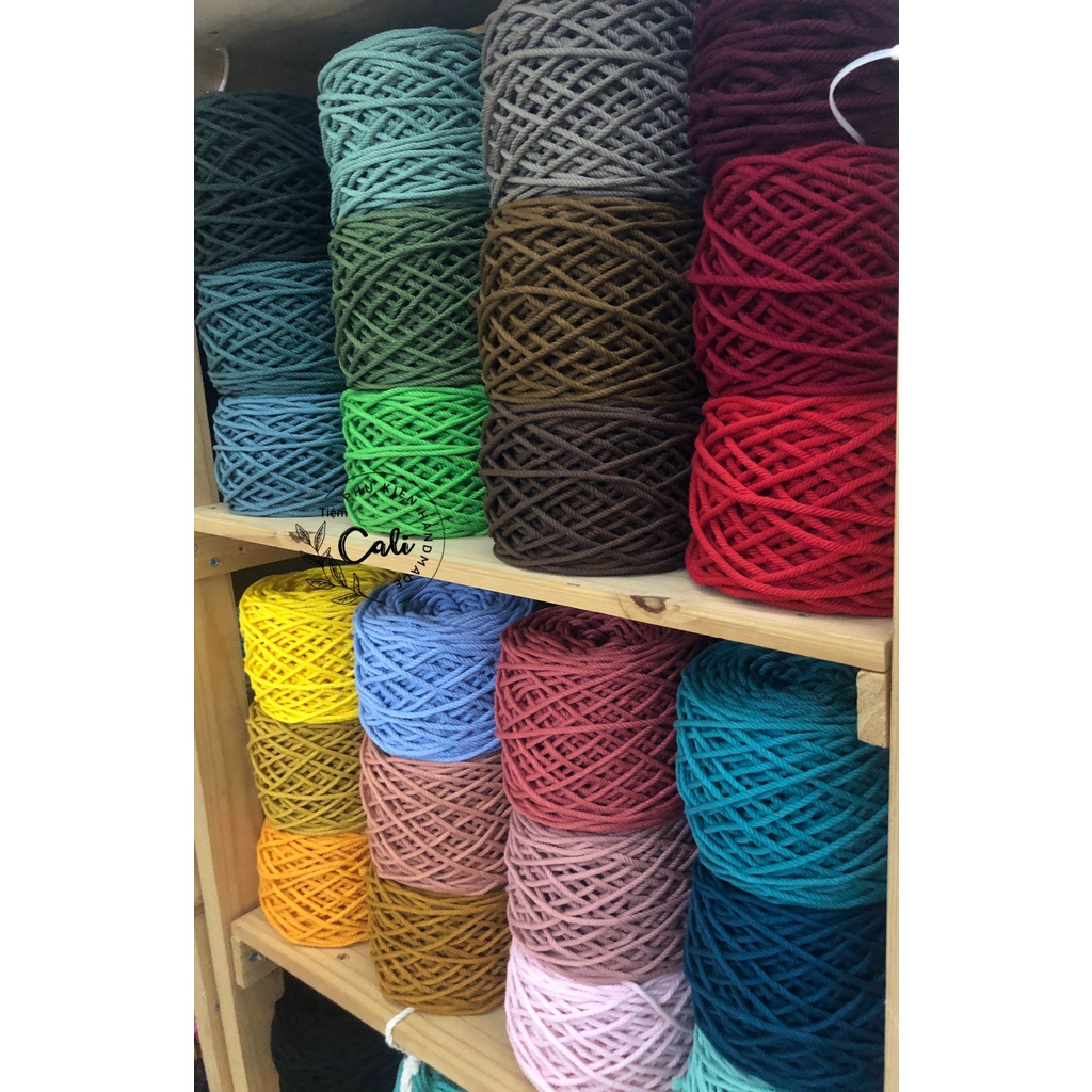 [Màu mới] Dây thừng màu cotton thắt macrame [ bảng màu 2 ]