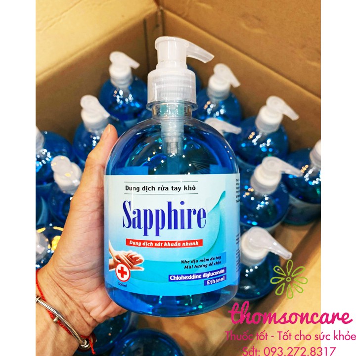 Nước rửa tay khô Sapphire 500ml, dung dịch sát khuẩn nhanh, được cấp phép - tương đương Asirub | BigBuy360 - bigbuy360.vn