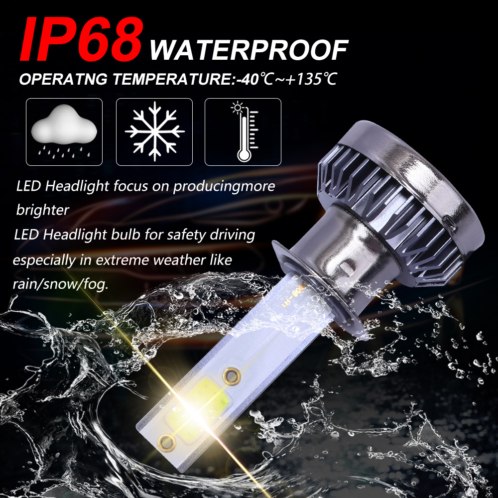 Mini Car Headlight Bulbs Auto 3000K LED Lamp Motorcycle Headlamp Fog Lamp Front Light 110W 12000LM H1 H8/H9/H11