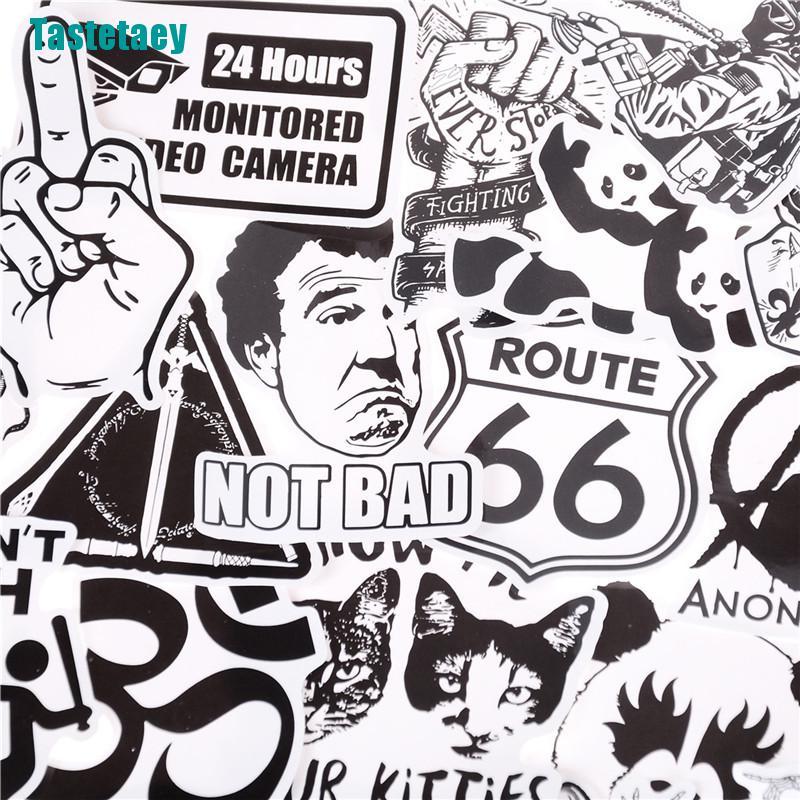 Bộ 100 miếng hình dán tông trắng đen phong cách graffiti | BigBuy360 - bigbuy360.vn