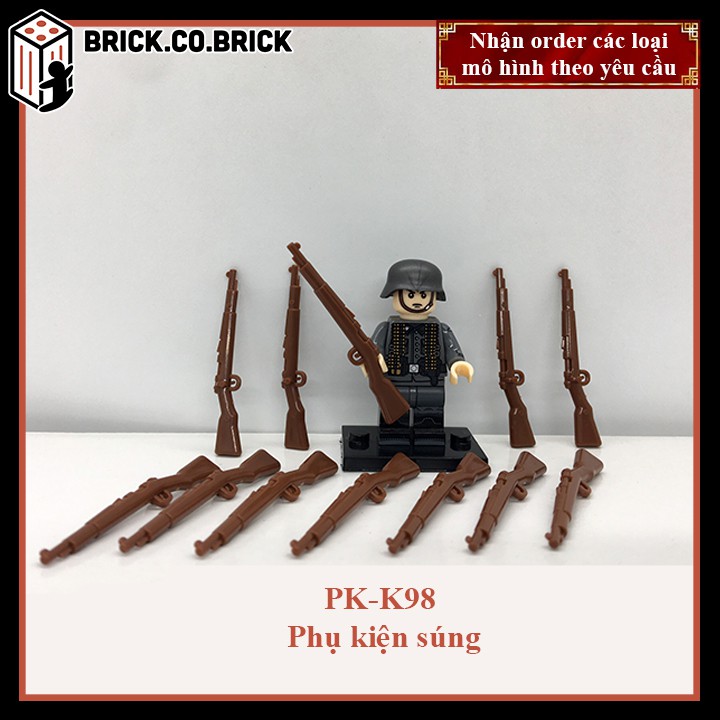 Phụ kiện MOC Army- Vũ Khí Vỉ Súng - Đồ chơi lắp ráp minifig và non-lego trang trí quân đội - PK-K98