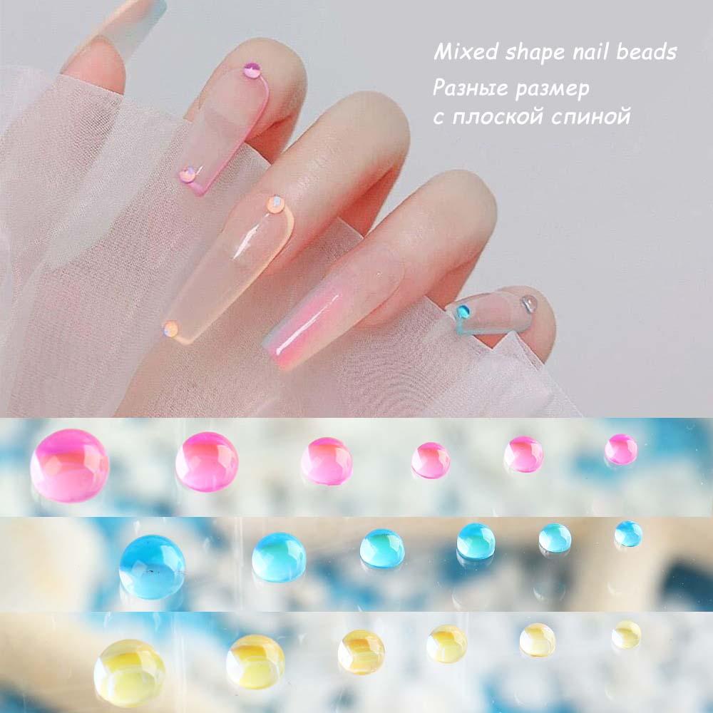 OCEANMAP Hạt Đá Lấp Lánh Trang Trí Móng Tay Nghệ Thuật