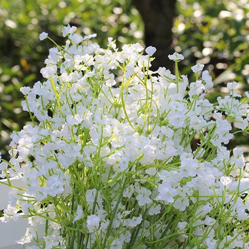 Lọ Hoa Gypsophila Giả Màu Trắng Đơn Giản Trang Trí Nhà Cửa