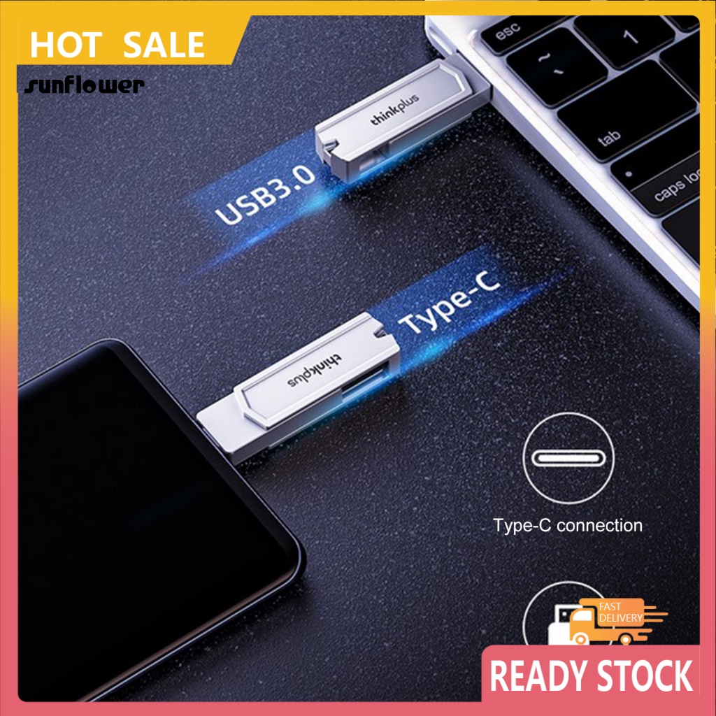 Ổ Đĩa Flash Usb 3.0 Xoay Được Cho Lenovo Thinkplus TYCU301 32 / 64 / 128GB Type-C