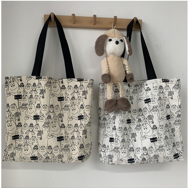 Túi xách Canvas họa tiết dễ thương hợp thời trang cho nữ