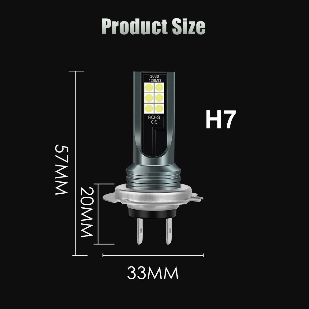 Đèn Sương Mù, Đèn Pha Xe Máy 6500K 12SMD 3030 Chân H4(9003/HB2), H10(9005/9006), H7, H11(H8,H9), H6, H3, H1, H16, 1156