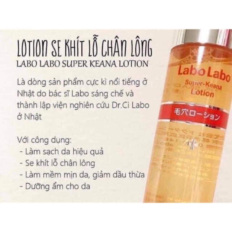 [ CHAI 200ML ] LOTION NƯỚC HOA HỒNG LABOLABO SE KHÍT CHÂN LÔNG