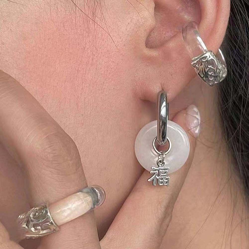 Khuyên Tai Tròn Phong Cách Hàn Quốc Cá Tính