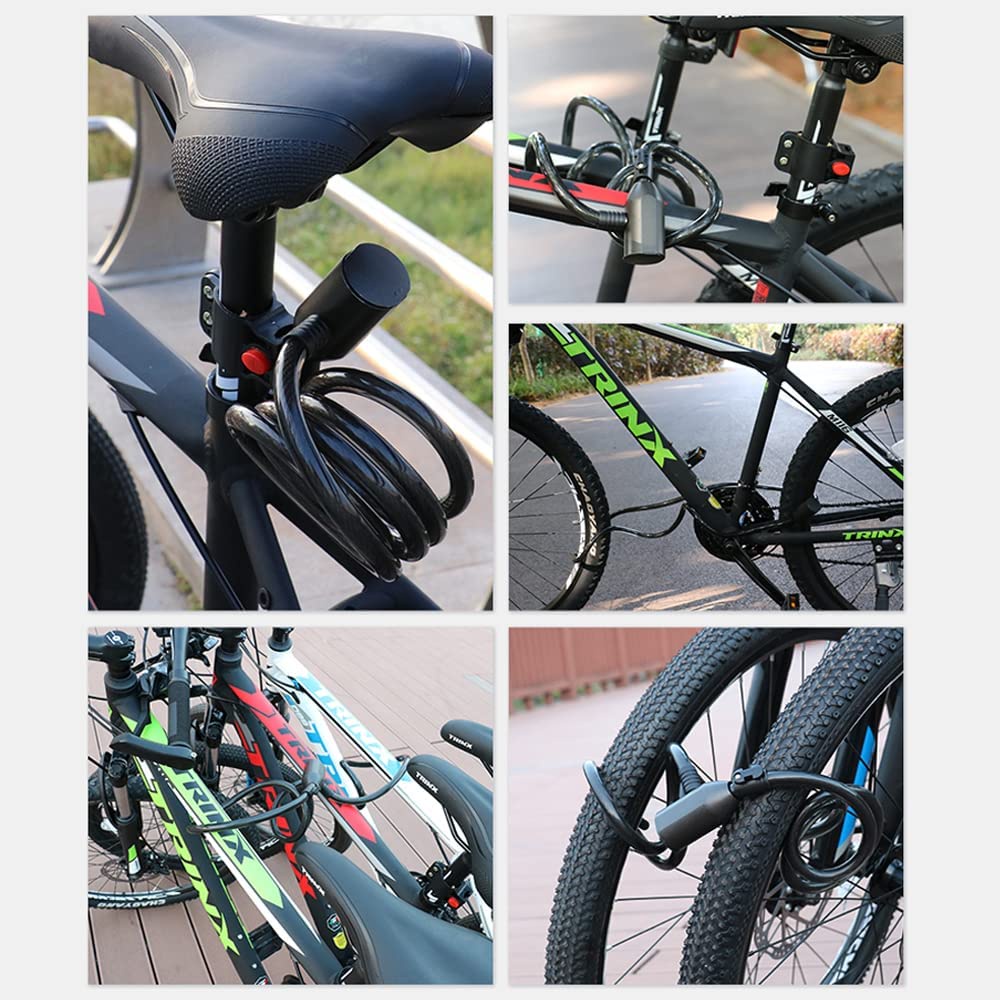 Dây Khóa Xe Đạp/Xe Máy Điện Tử Bằng Thép 1.5M Chống Trộm Vân Tay Tiện Dụng