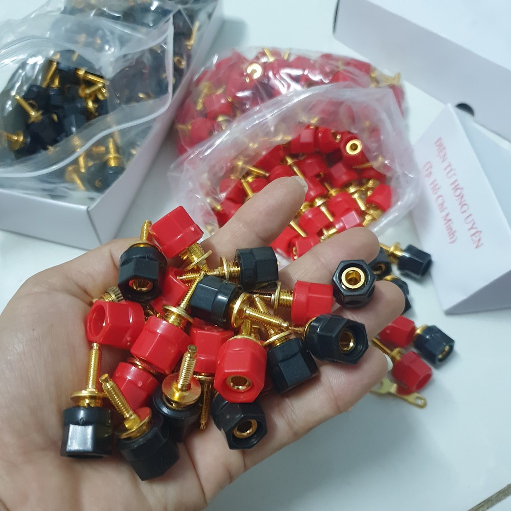 10 chiếc Cọc loa  . Jack nối dây loa, amply, Siết vặn dây điện rất chắc