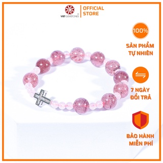 Vòng chuỗi mân côi TA dâu 8mm tự nhiên | VietGemstones