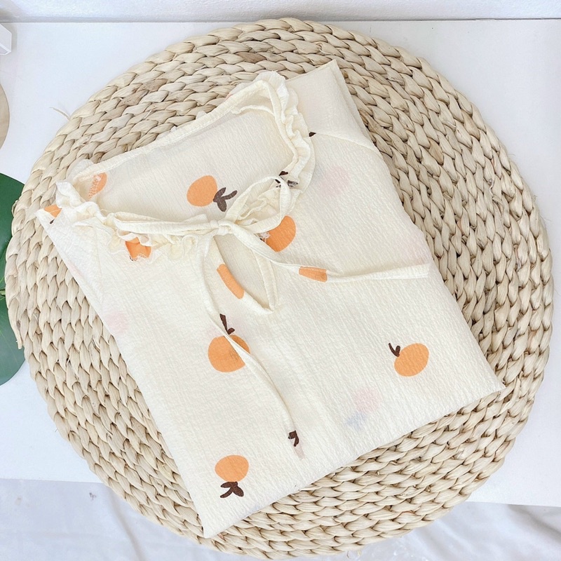 [ ẢNH THẬT ] Pijama cổ nơ/cổ bẻ dáng dài hoạ tiết xinh xắn. Bộ ngủ nữ hoạt hình dễ thương | BigBuy360 - bigbuy360.vn