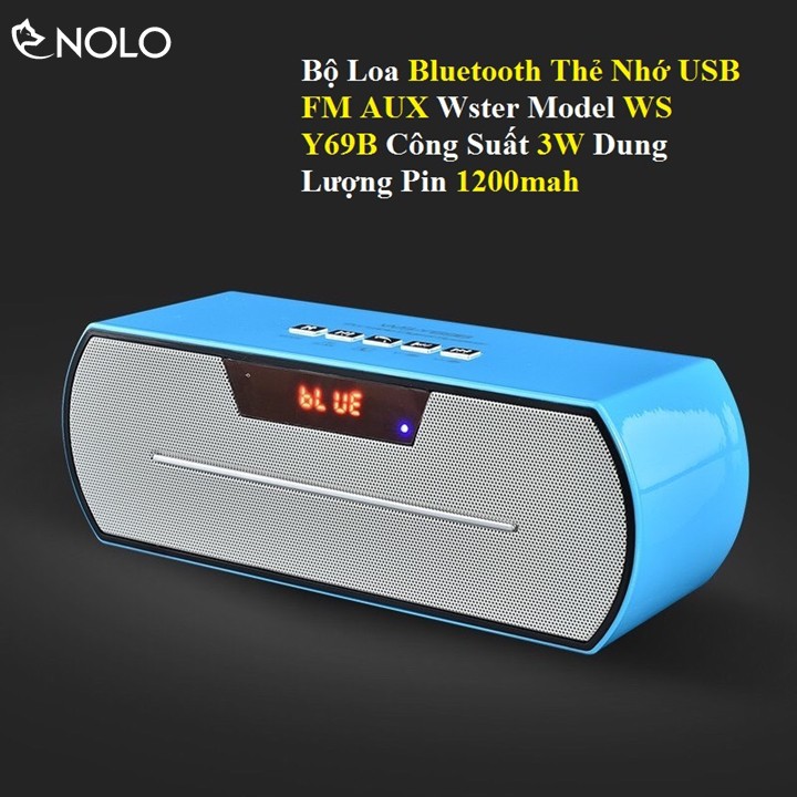 Bộ Loa Bluetooth Thẻ Nhớ USB FM AUX Wster Model WS Y69B Công Suất 3W Dung Lượng Pin 1200mah