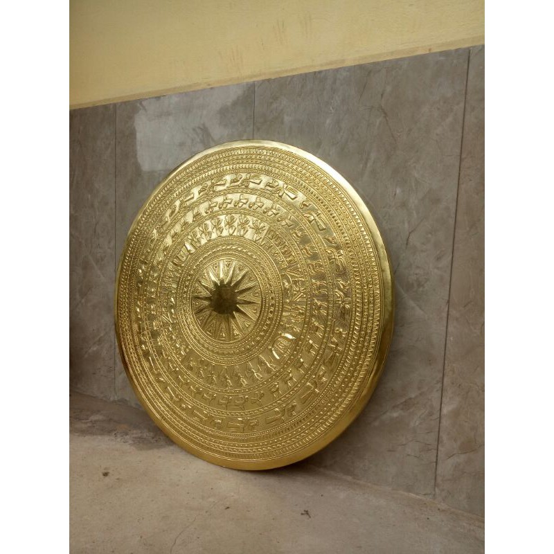 Mặt trống đồng vàng đk 50cm, bán mặt trống đồng, giá mặt trống đồng, mẫu mặt trống đồng, hoa văn trống đồng