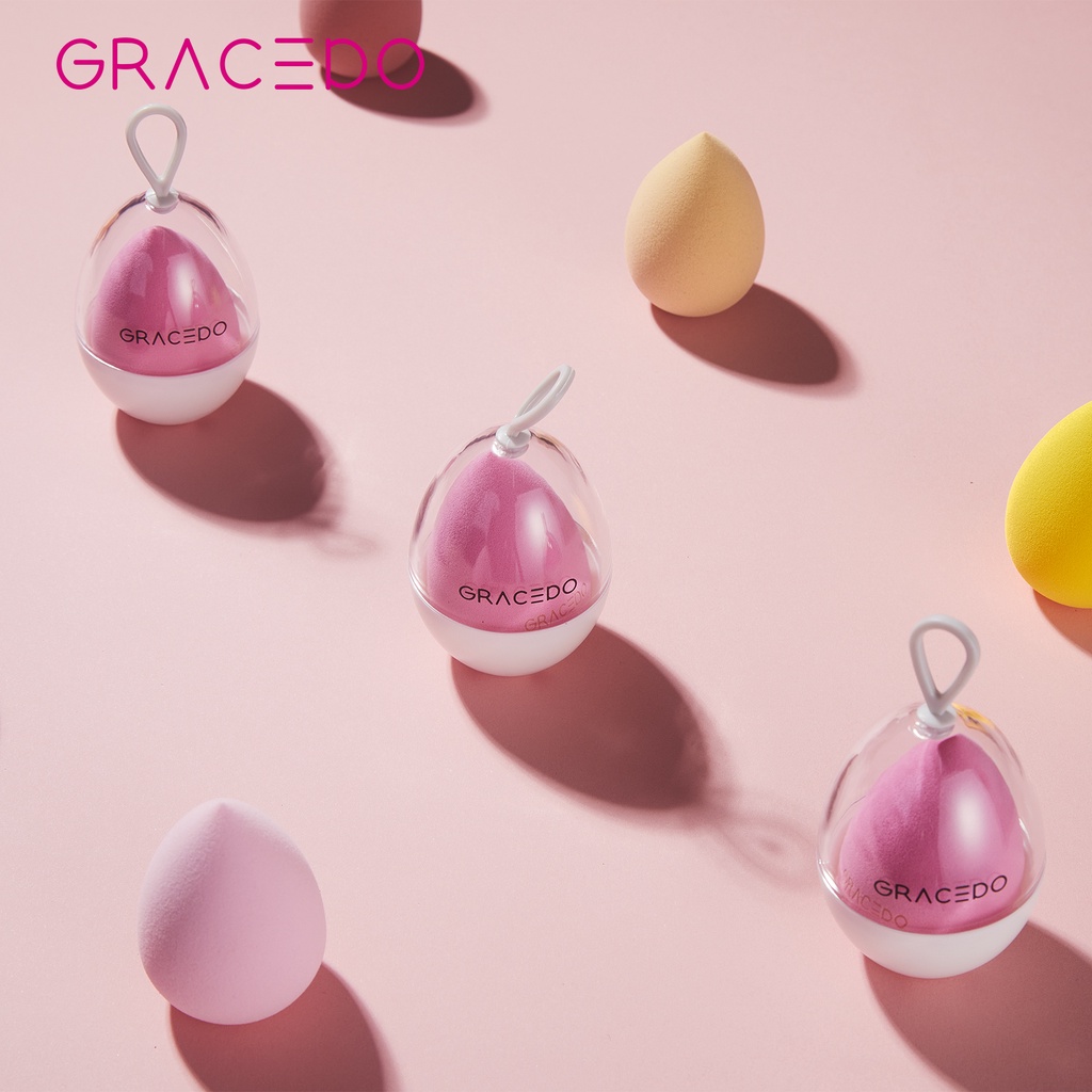 GRACEDO 1 Mút Trang Điểm Siêu Mềm Hình Trứng Kèm Hộp Đựng