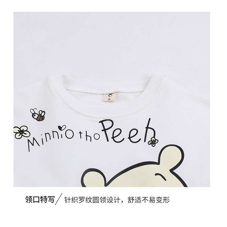 Áo Sweater cổ tròn in họa tiết hoạt hình phong cách Hàn quốc