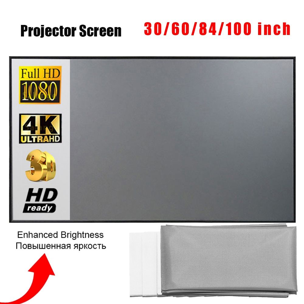 Màn Hình Máy Chiếu 3D HD 30/60/84/100/120 inch Phản Quang Chất Lượng Cao | BigBuy360 - bigbuy360.vn