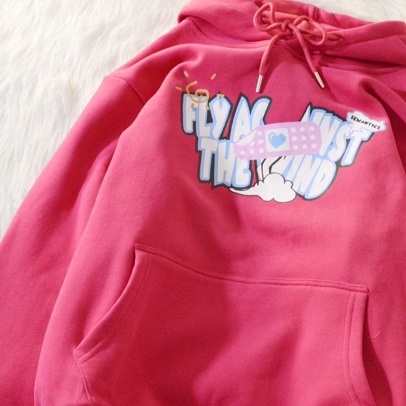 NRVP Áo hoodie tay dài dáng rộng phong cách Hàn Quốc thời trang dành cho nữ