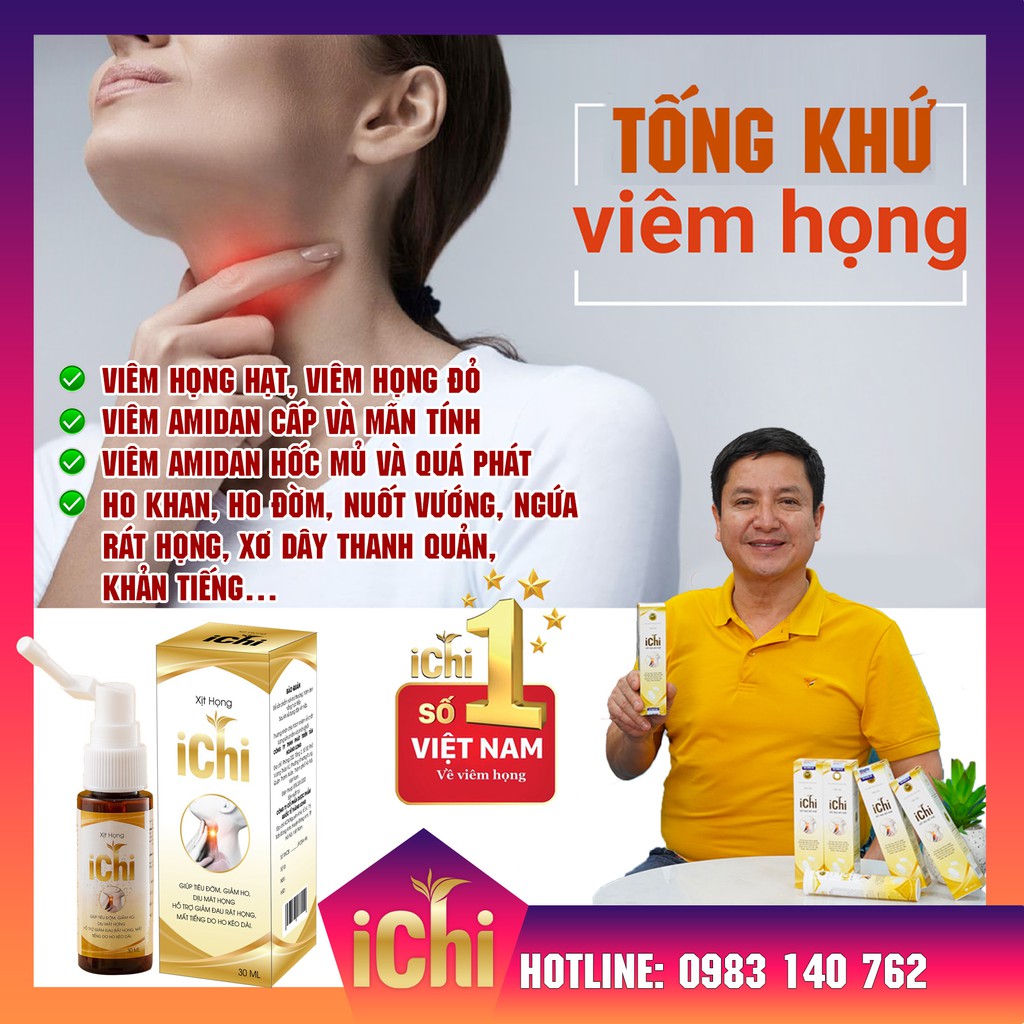 Xịt Họng ICHI - Giảm ho, giảm đờm, khàn tiếng, xoá tan viêm họng