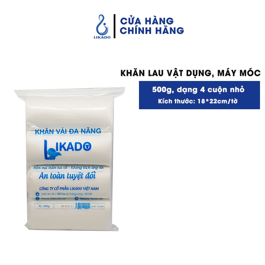 Khăn khô đa năng cho bé Likado cuộn tròn 500g kích thước(18x22cm)