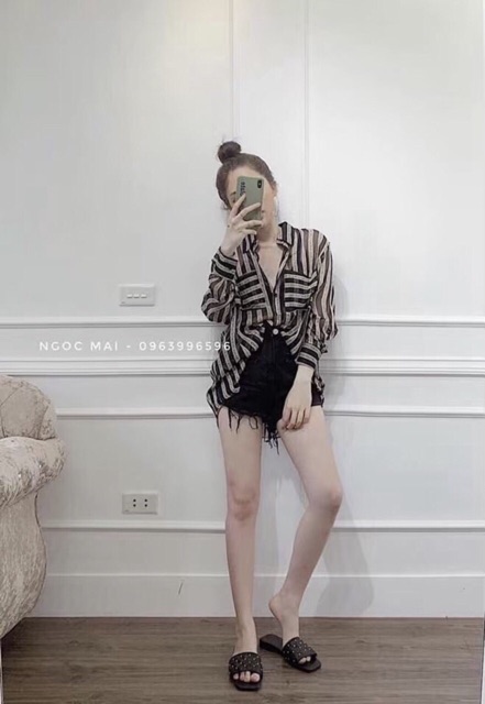 Sơ mi kẻ Túi ngực hot hit