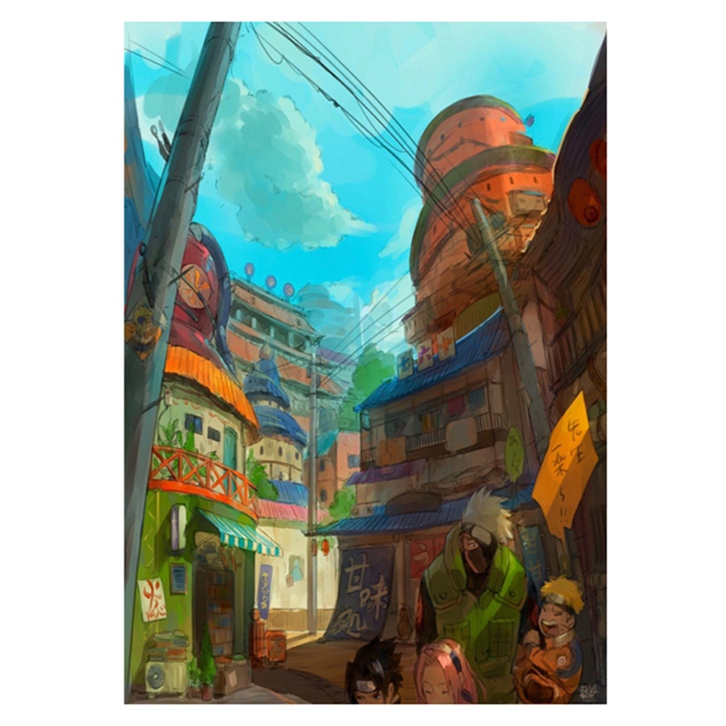 Tranh Vải Bạt Treo Tường In Hình Anime Naruto Sasuke Không Khung Trang Trí Nhà Cửa