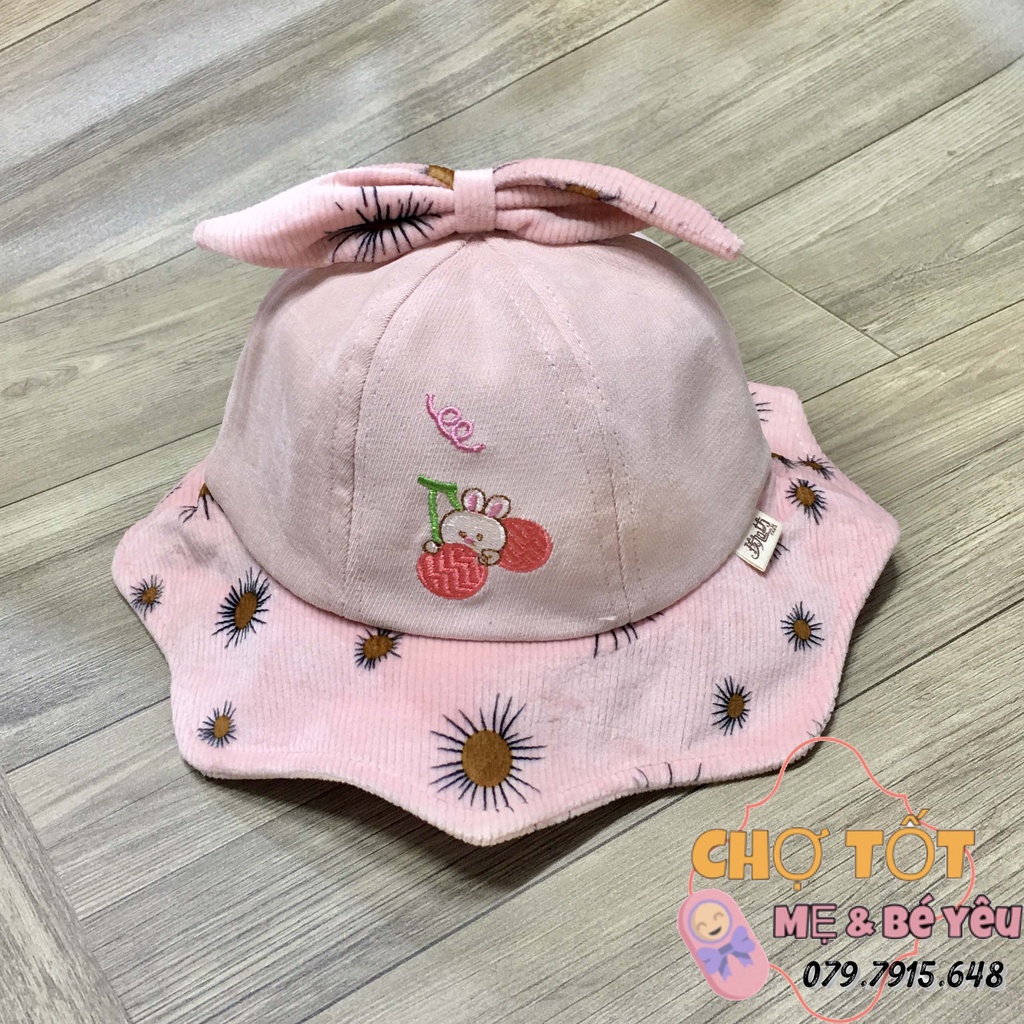 [ẢNH THẬT] Mũ, Nón Bèo Cho Bé Gái Vải Nhung Mềm (12-24 tháng)