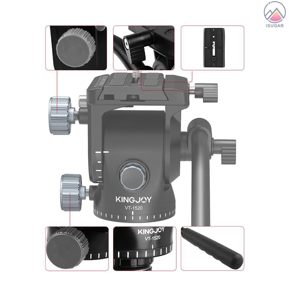 KINGJOY Camera Fluid Drag Head Hydraulic Head Tripod Head Damping Ball head Ballhead 360° Panoramic