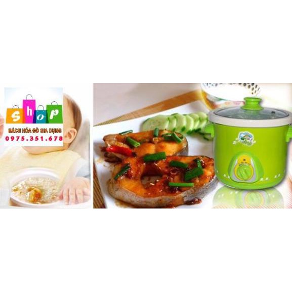 Nồi Kho Cá - Nấu Cháo Chậm Đa Năng -2,5L Bảo hành 12 Tháng ( màu Xanh)