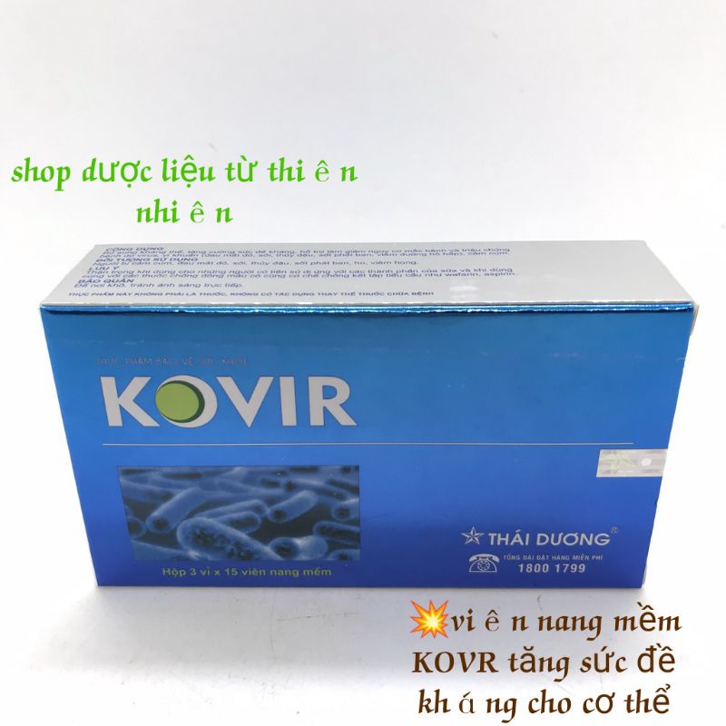 viên uống Kovir tăng cường kháng thể, tăng sức đề kháng ( hộp 3 vỉ×15 viên)