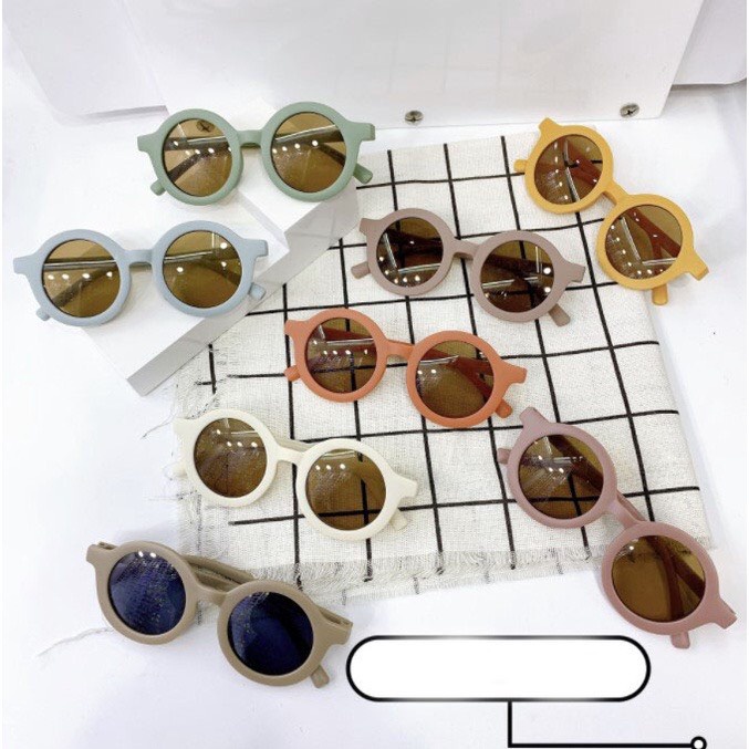 Mắt Kính Râm Tròn Trơn Dễ Thương Cho Bé Trai Và Bé Gái Nhiều Màu Sắc