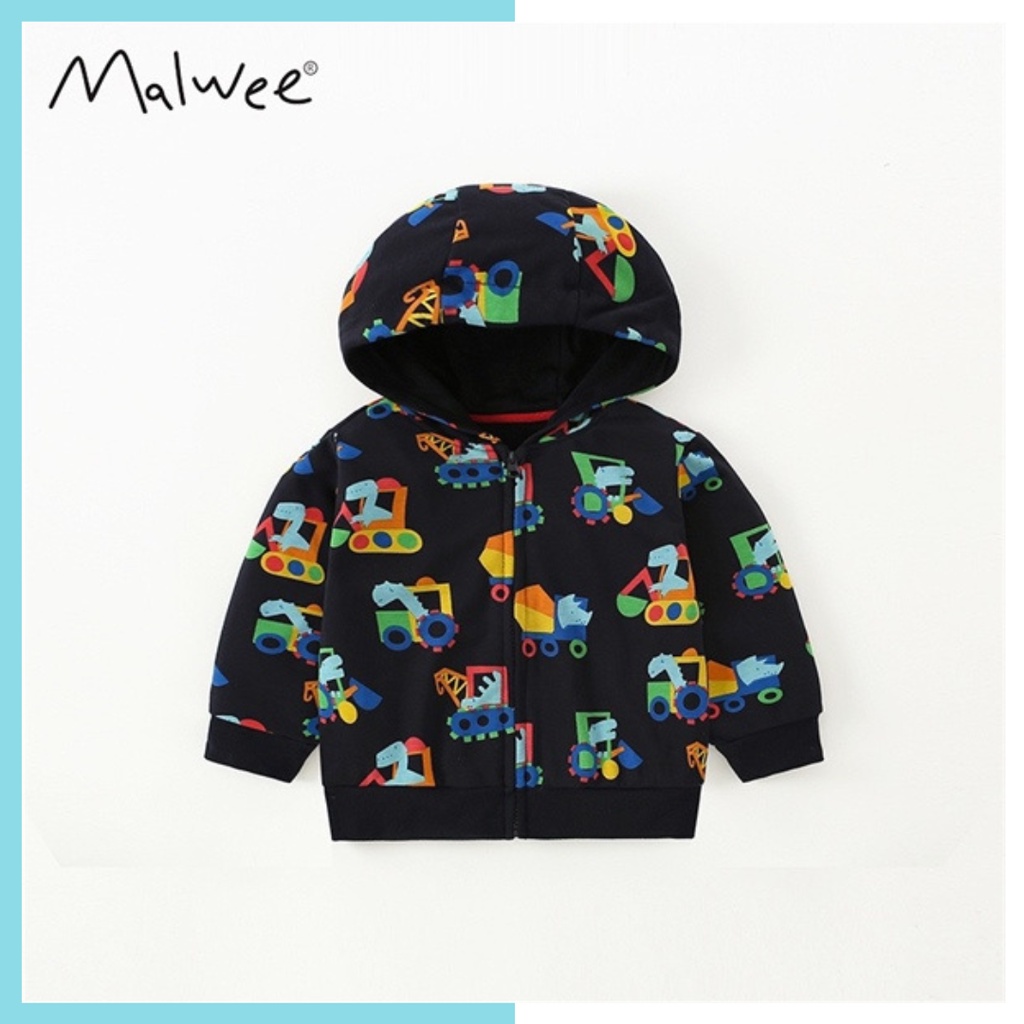 Áo khoác nỉ Malwee máy xúc MW7142 cho bé trai 2-8 tuổi - Little Maven Official Store