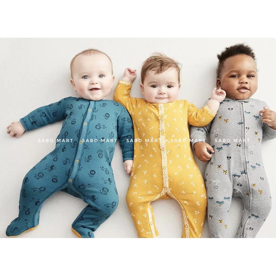 COMBO 3 Body Sleepsuit, Body Dài Liền Bao Tay Bao Chân Cho Bé Sơ Sinh 2,5-5Kg