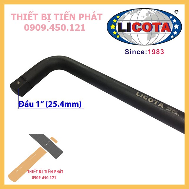 [CHÍNH HÃNG] Cần Tuýp Cong L (Thép Đen) 1'' Dài 660mm, Cần Trượt Kéo 1'' Dài 660mm, Cần Mạnh Cao Cấp LICOTA